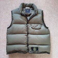 Vintage Stone Island 90s Green Puffer Gilet Body warmer Vest Green Edge Large L