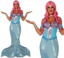 Ladies Mermaid Fancy Dress Costume Womens Merrmaid Outfit New fg