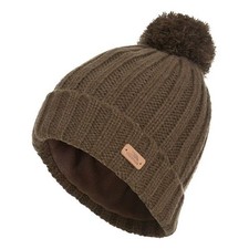 Trespass Mens Bobble Hat Pom Pom Thick Knit Beanie AntiPil Fleece Lined Thorns