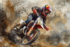 Motocross Motorbike Canvas