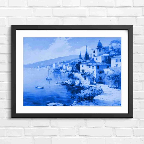 Seaside village with - village,