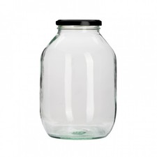Glass Pickle Jar Black Twist