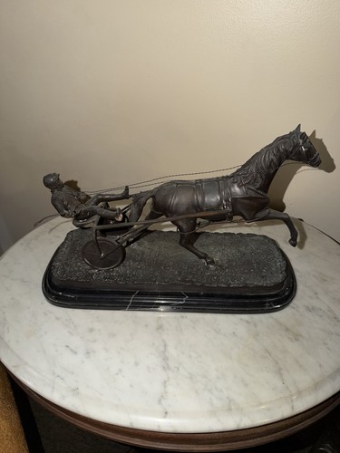 Bronze sculpture horse rider - &,