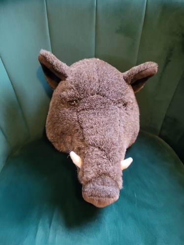 Plush wild boar head wall - wild,