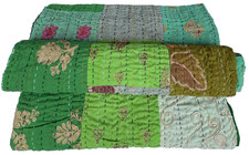 Indian kantha quilt bedspread - kantha,