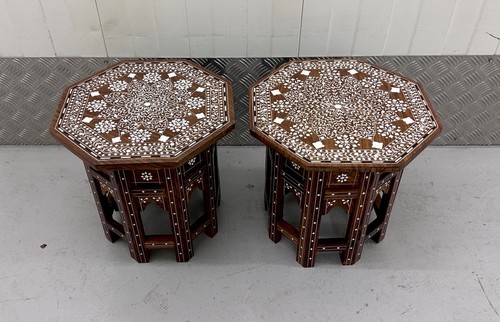 Pair indian inlaid folding - pair,