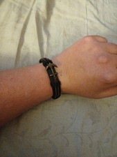 Leather Bracelet with Metal Anchor Charm. Unisex. Open to Offers. Great Gift