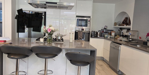 Modern white gloss kitchen - modern,