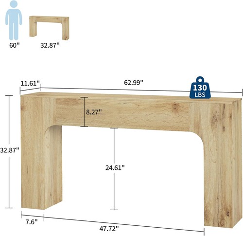 Long console table wooden - wooden, sofa