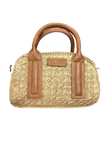 Womens straw handbag woven top - woven,