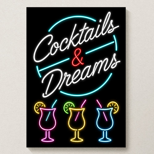 Cocktails and dreams - cocktails, poster