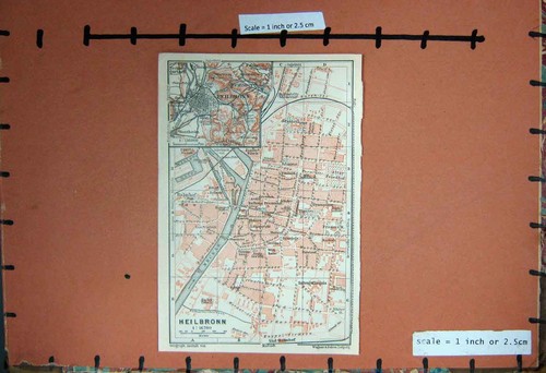 Original old antique print map - old,