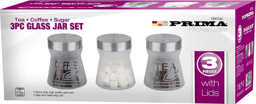 3pc stainless steel tea coffee - steel,
