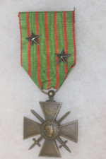 ORIGINAL WW1 FRANCE FRENCH CROIX DE GUERRE CROSS MEDAL 1915 PLUS 2 STARS #3