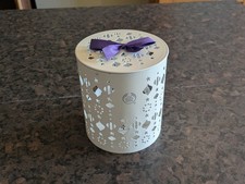 White metal storage tin -