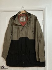 Manatray Heavy Hooded Cargo Style Jacket Wax Feel & Wool Blend Fabric Size XXXL