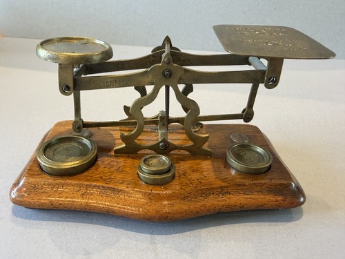 Vintage brass postal scales - vintage,
