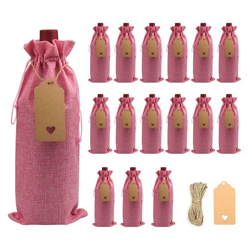 Pack burlap wine bags jute - wine,