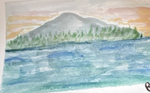 Original watercolour postcard - original,