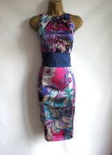 Coast floral metallic wiggle pencil dress size 14