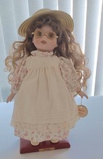 Alberon Vintage Porcelain Doll -  Molly with Stand & Tag