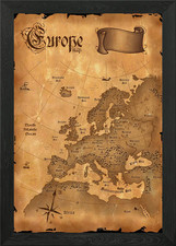 Europe Old Map Framed Wall Art