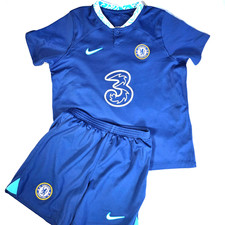 Chelsea Home Football Kit - 2022/23 Nike Shirt & Shorts - #19 Mount - Size 7-8