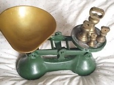 1930s VINTAGE kitchen Shop Weight Weighing Scales old Antique Brass Original 