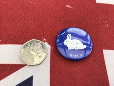 Vintage RSPCA Rabbit Pin Badge