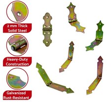 Heavy Duty Decorative Galvanised Strap Hinges Rust-Resistant Weatherproof NEW