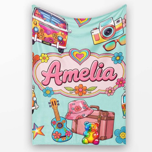Soft fleece blanket hippie - soft, van