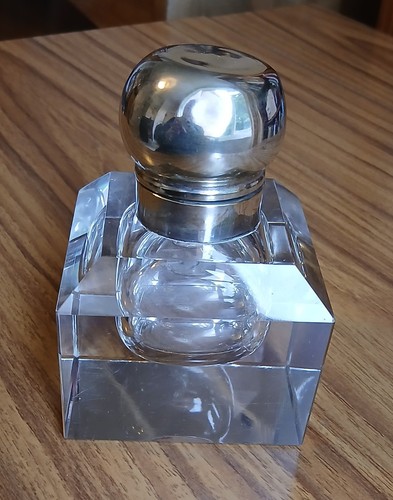 Antique cut glass - cut, inkwell