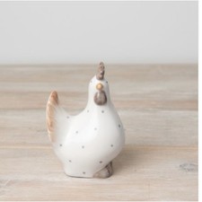 HEN BIRD CHICKEN Dotty Farmyard Small Home Kitchen Decor Ornament H12cm