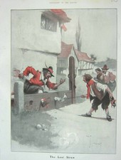 Original Old Antique Print