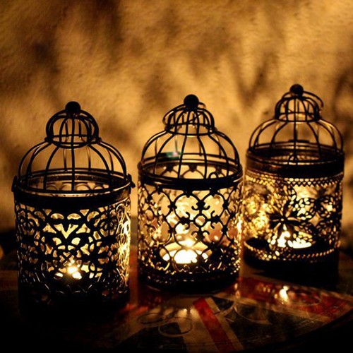 Metal hanging birdcage candle - hanging,