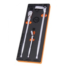 1/4", 3/8" & 1/2" Dr Low Profile Flexible Ratchet Set Franklin Tools XFRF3
