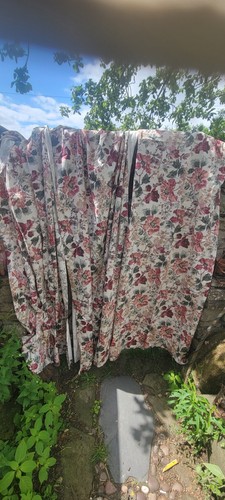 Vintage floral cotton curtain