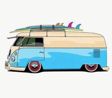 RETRO VW BUS VAN BEACH SURF