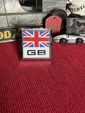 Vintage Car Badge - GB UNION JACK Car Grille Badge - GB Car Badge 