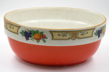 1920'S HANDPAINTED VINTAGE T G GREEN & CO GRESLEY ORANGE FRUIT BAND OVAL BOWL