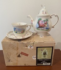 Disney Alice in Wonderland Tea Set for One New with Box Teapot Cup Cheshire Cat