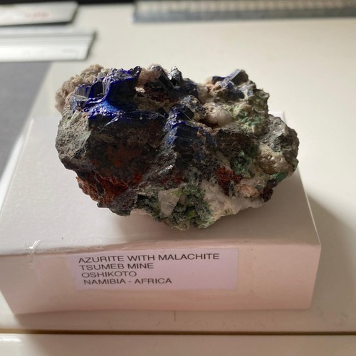 Azurite with malachite etc - azurite,