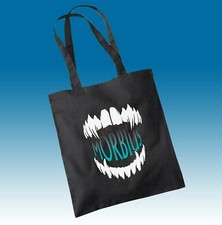 Vampire Teeth Black Tote Bag - Blood Mortal Dead Goth Film Supernatural Movie