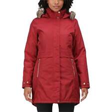 Regatta Lexis Waterproof Insulated Womens Parka Jacket Red Hooded Outdoor Coat