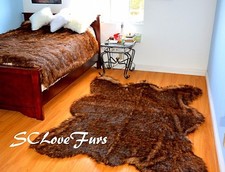 Grizzly Bear Faux Fur Rug 5' x