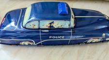 Vintage 1950s Wells Brimtoy Wellstoy Tinplate Battery Operated Police Car Toy