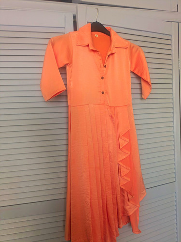 Peach solid collared - peach,