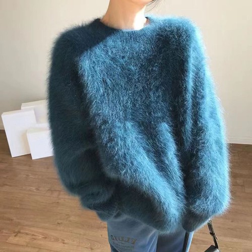 Women faux mohair - mohair, sweater