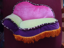 Kitsch multi-coloured mini sofa lounger - dolls house, jewellery display