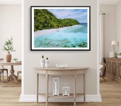 Tropical island print - island, print,